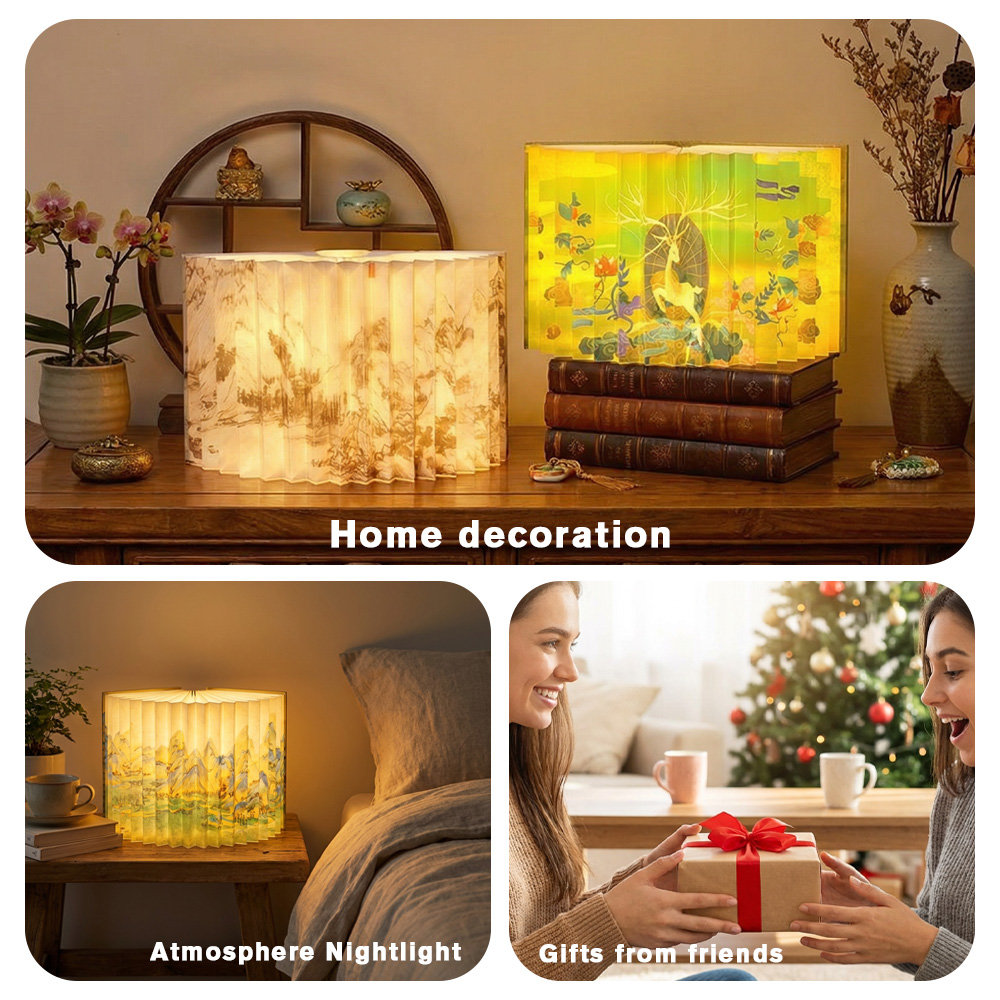 Decor Lighting Fans - Handcrafted Chinese Fan-Shaped USB Desk Lamp,