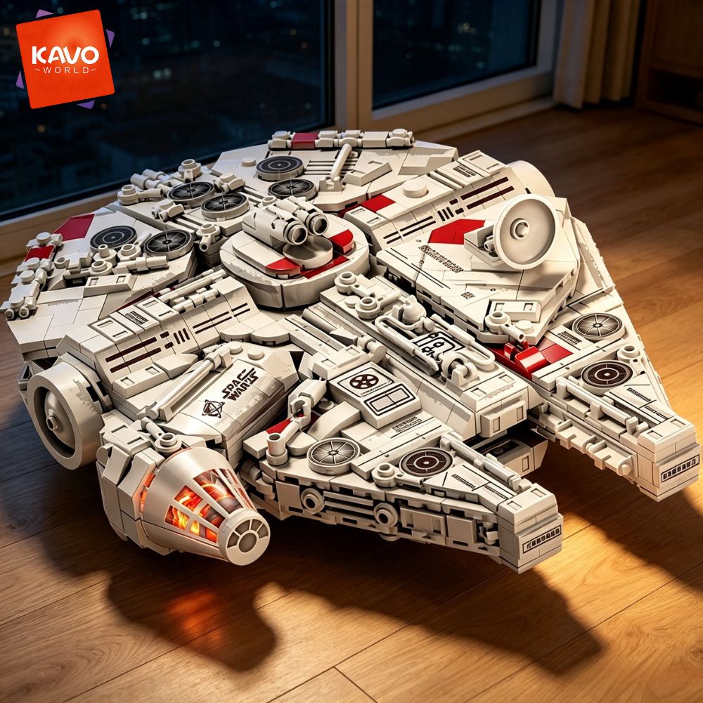 Home Decor Lighting Brands - KAVOWORLD 1361pcs Space Warship Building Blocks