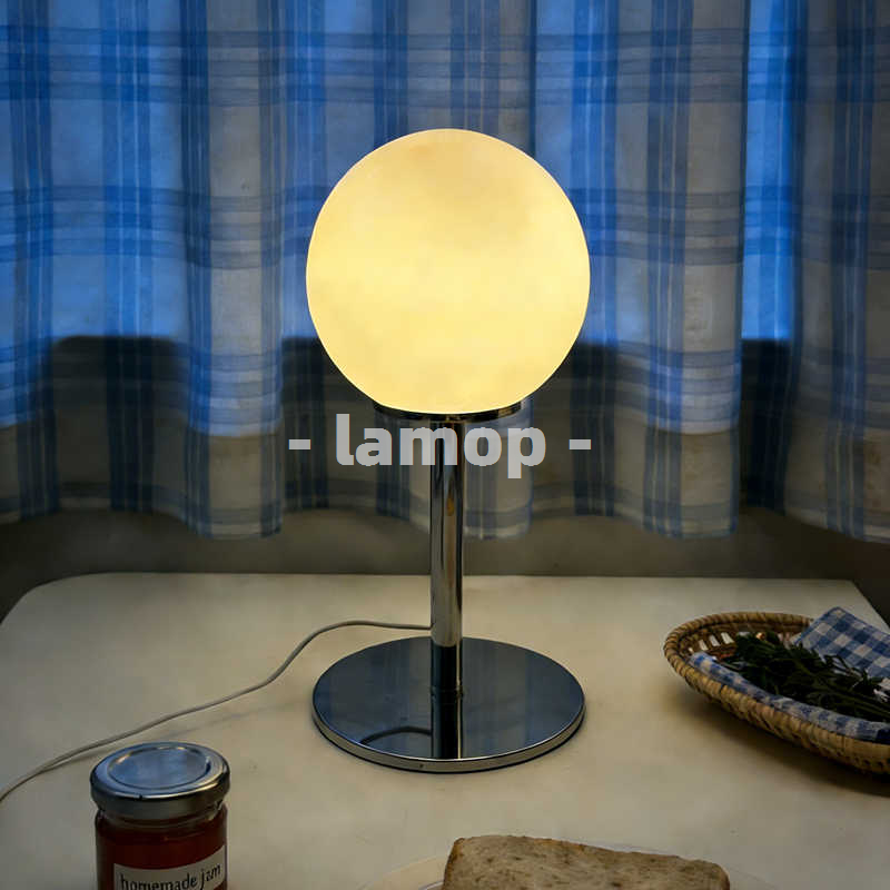 Lighting Decoration - Milky White Solid Globe Chrome Thin
