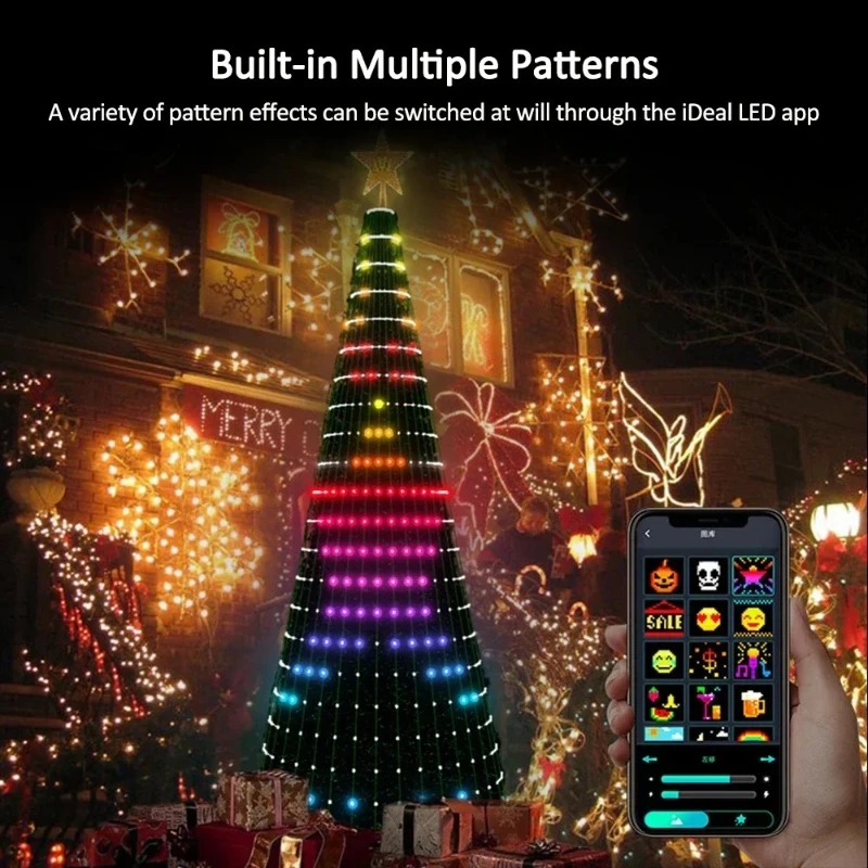 Lighting Christmas Decor - Christmas Star Tree Lights RGB LED,