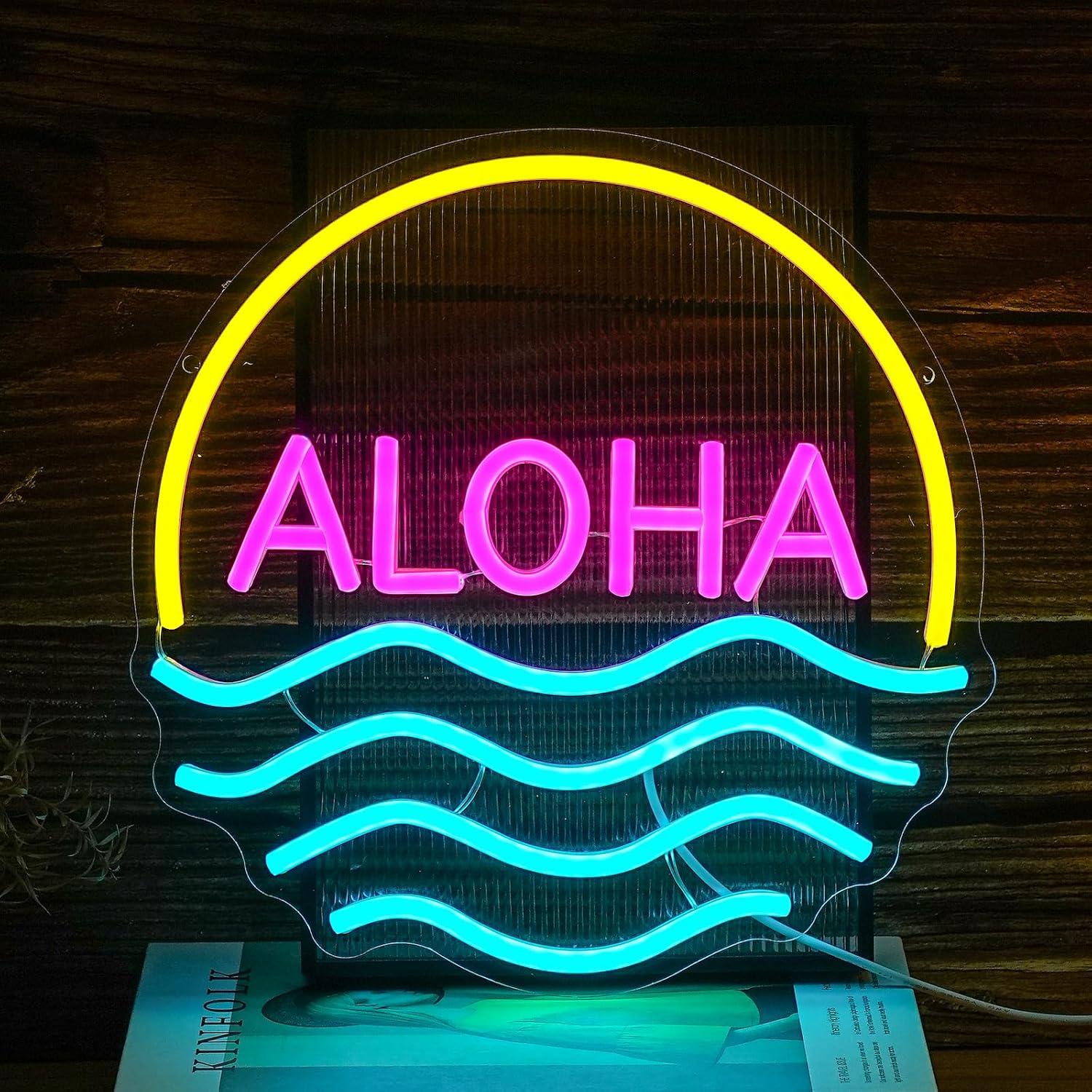 Lighting Decor Rentals - Aloha Sunset Wave Neon Sign USB