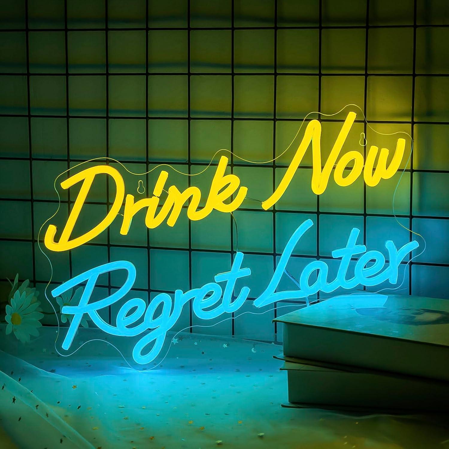 Restaurant Lighting Decoration - Beer Neon Sign Drink Now Regret