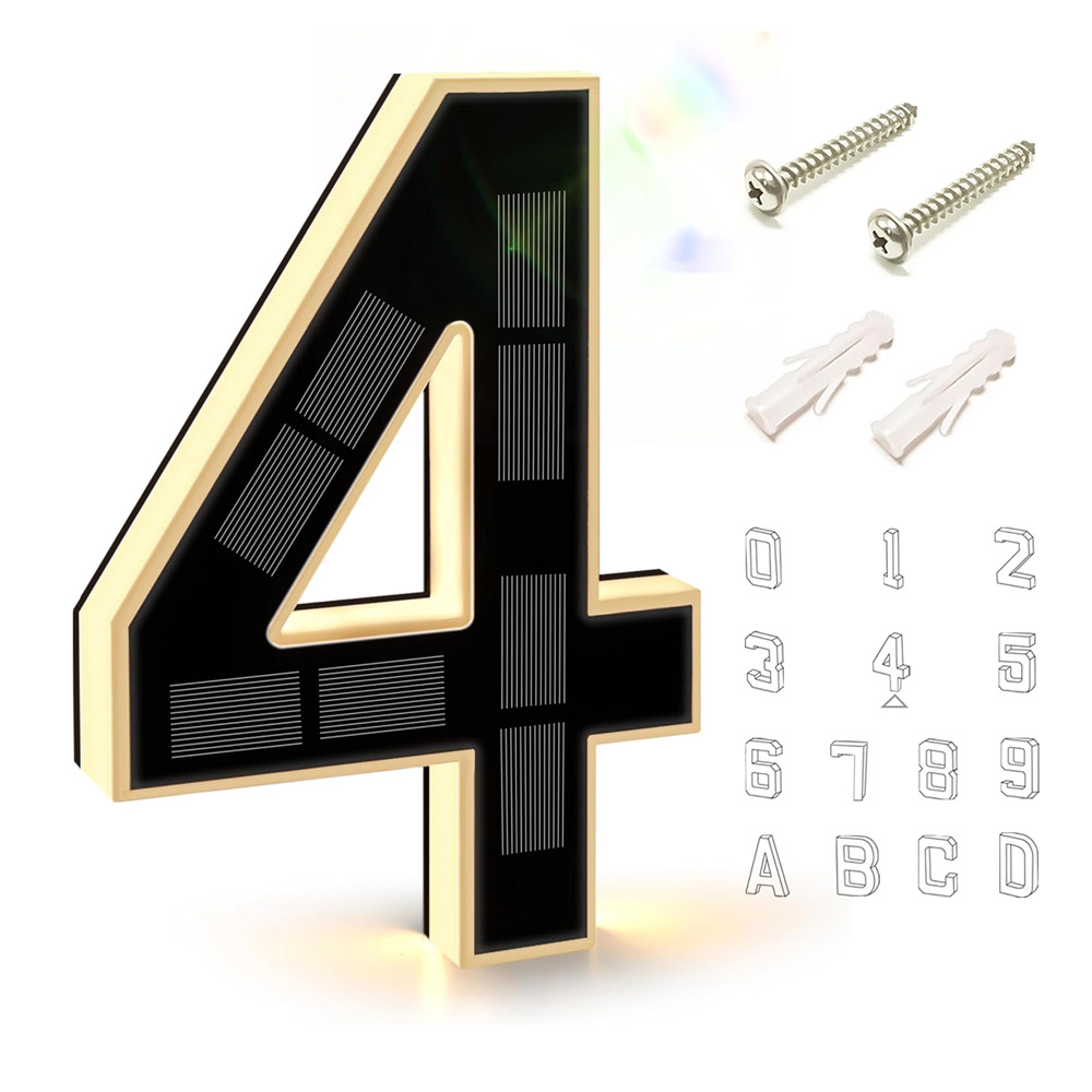 Lighting Decor For House - 12cm Solar Outdoor House Number Light