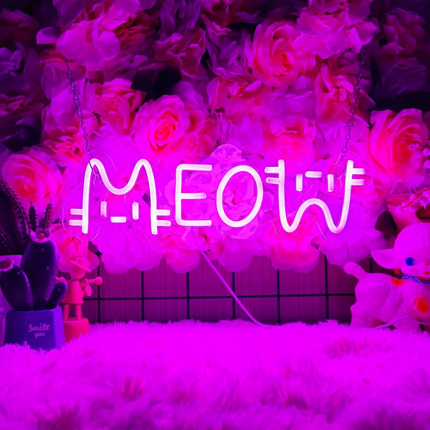 Lighting Decor For House - Meow Neon Sign Cat USB Powered