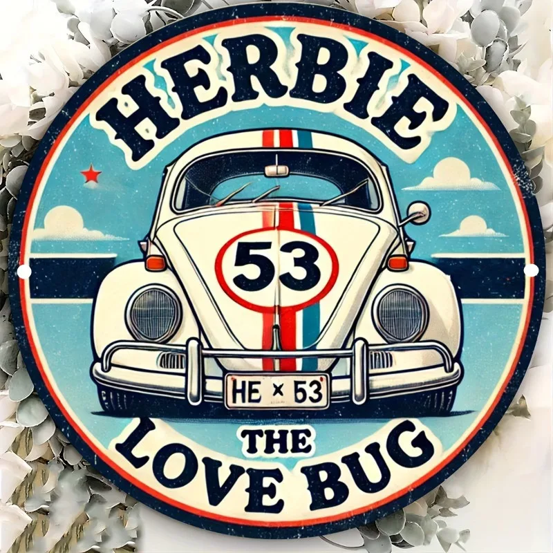 Lighting Bug Decor - Vintage Herbie Love Bug Metal Wall