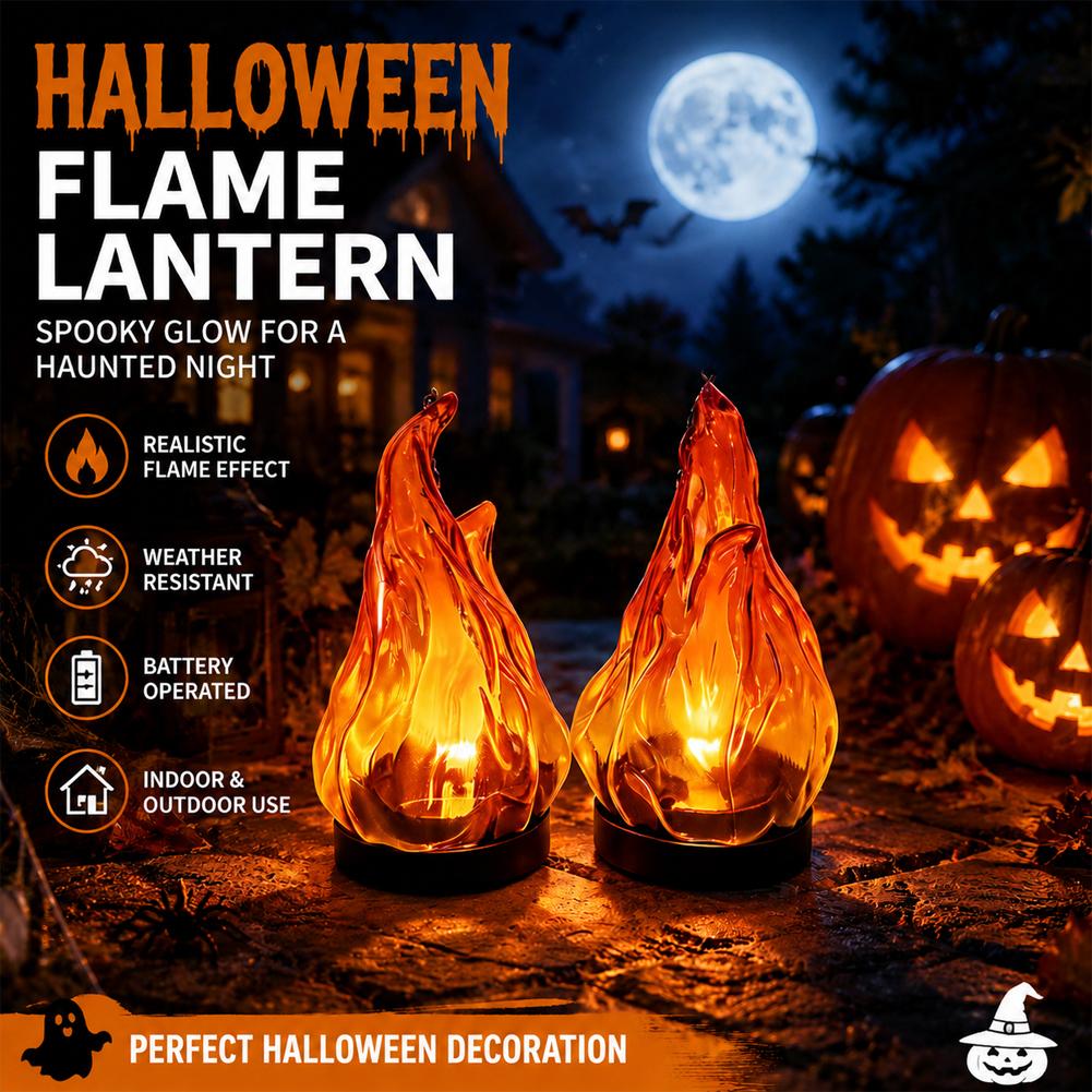 Lighting Decor Outdoor - Solar Flame Hanging Lantern Light IP65