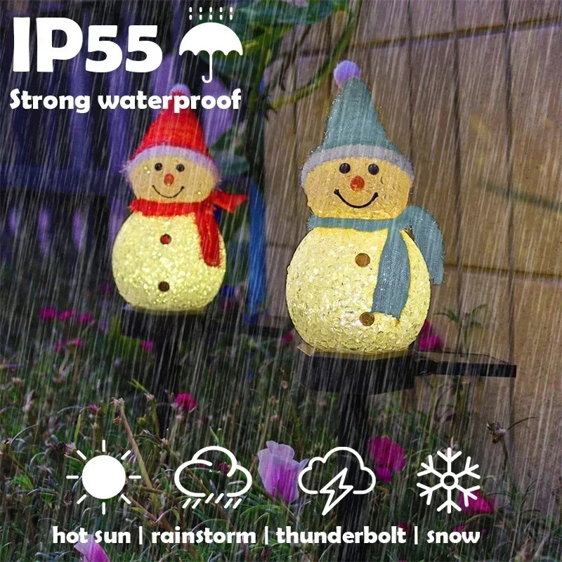 Lighting Christmas Decor - Christmas Snowman Solar Garden Light LED