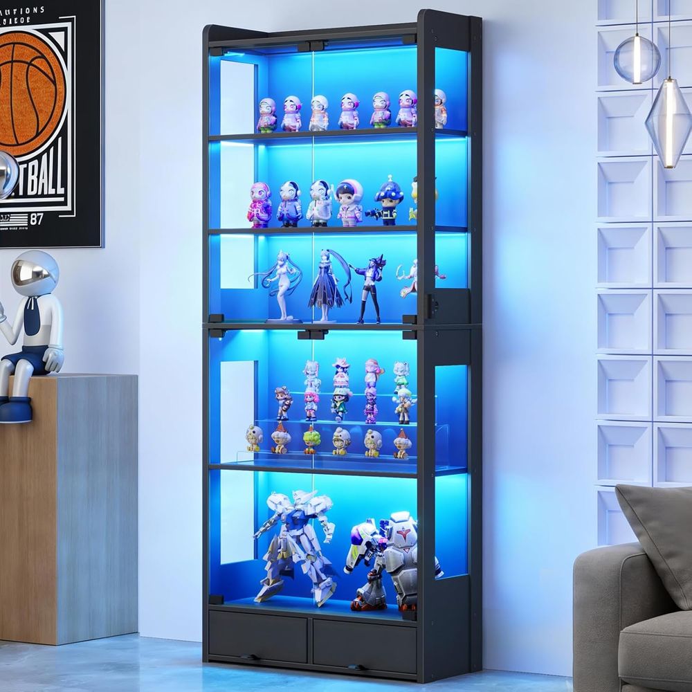 Lighting & Home Decor Studio - 69 Tall Black LED Lighted 5-Tier
