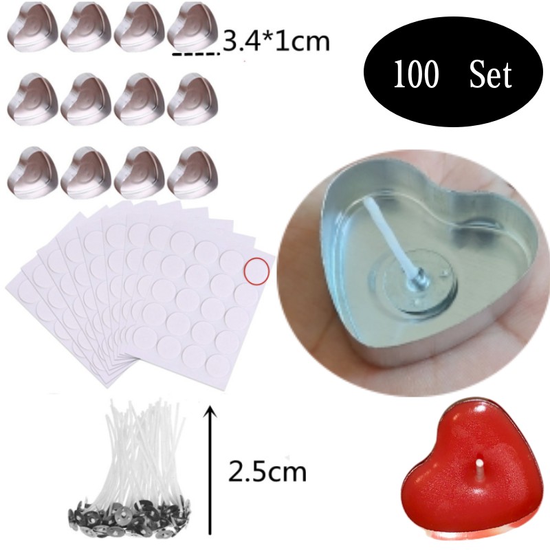 100 Sets Heart shaped Empty Al - đánh giá và giá Candle Holder Set
