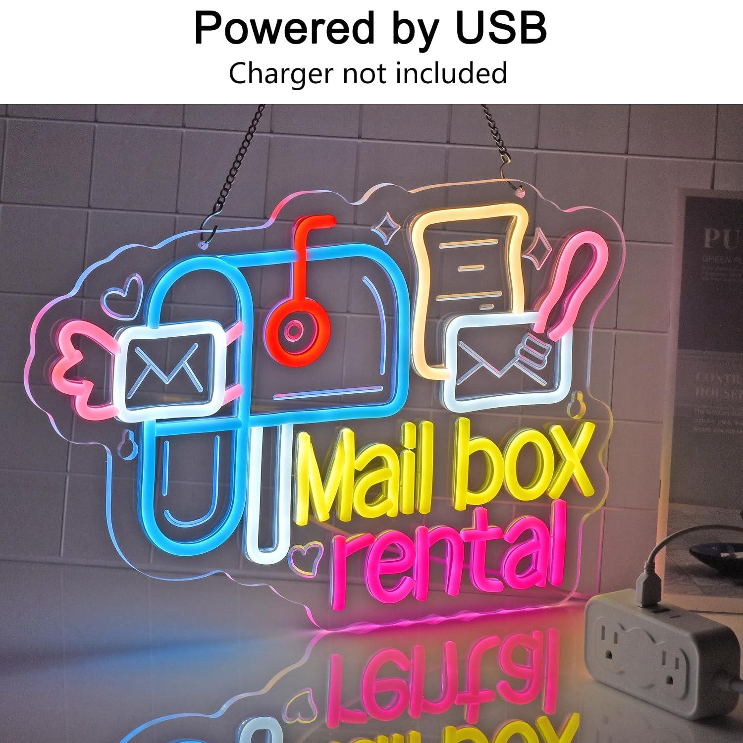 Mail Box Rental Neon Sign USB  - đánh giá và giá Lighting Decor Rentals