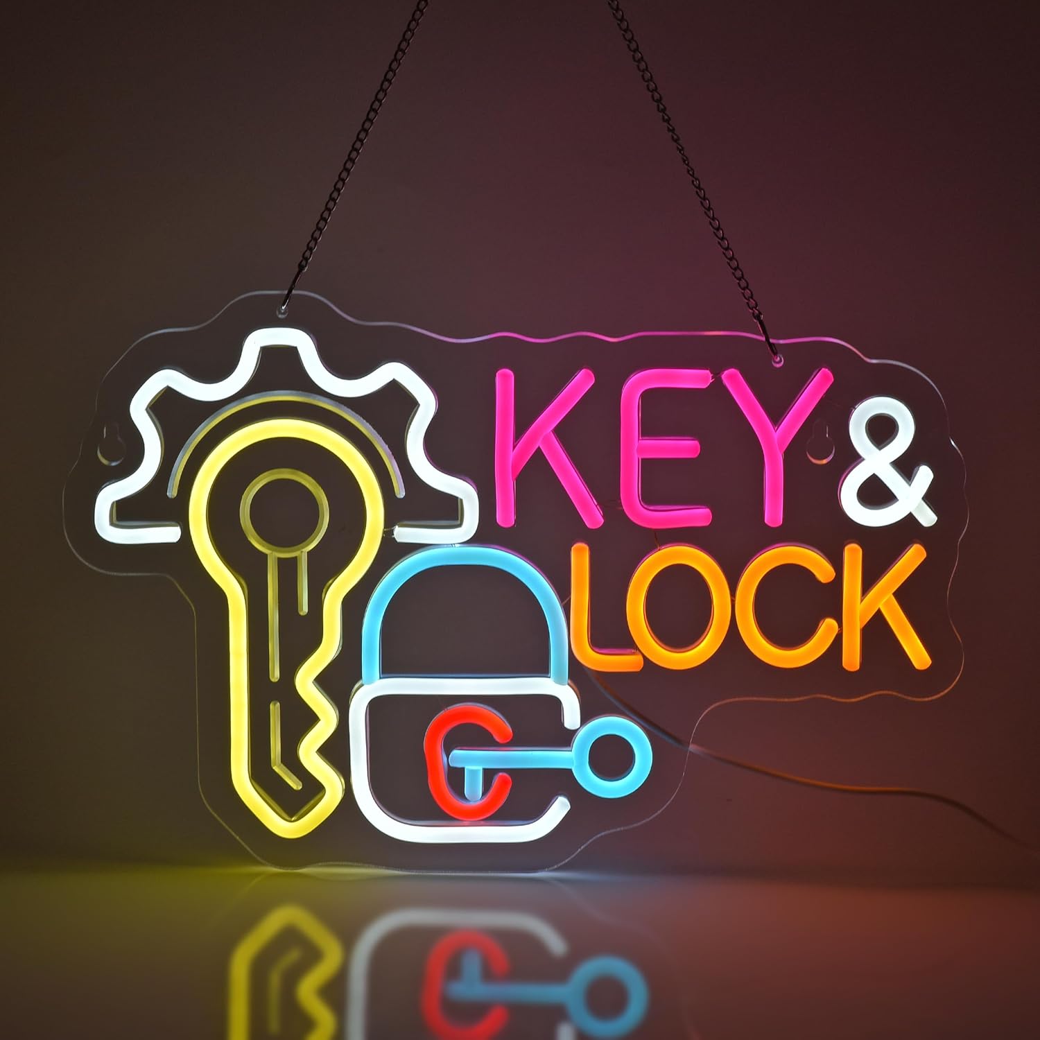 Key Lock Neon Sign Hanging Neo - đánh giá và giá Lighting Decor Rentals