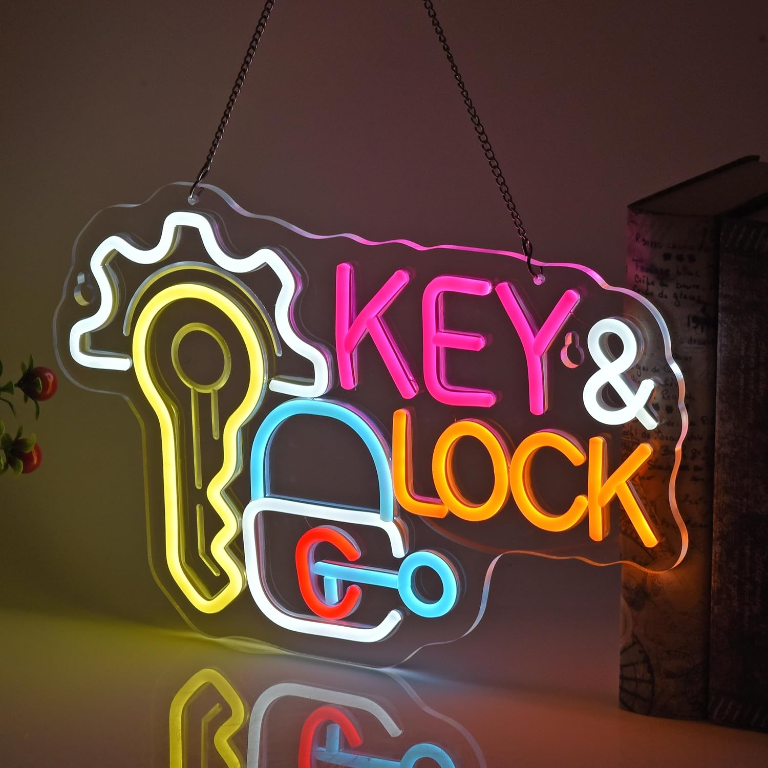 Key Lock Neon Sign Hanging Neo - đánh giá và giá Lighting Decor Rentals