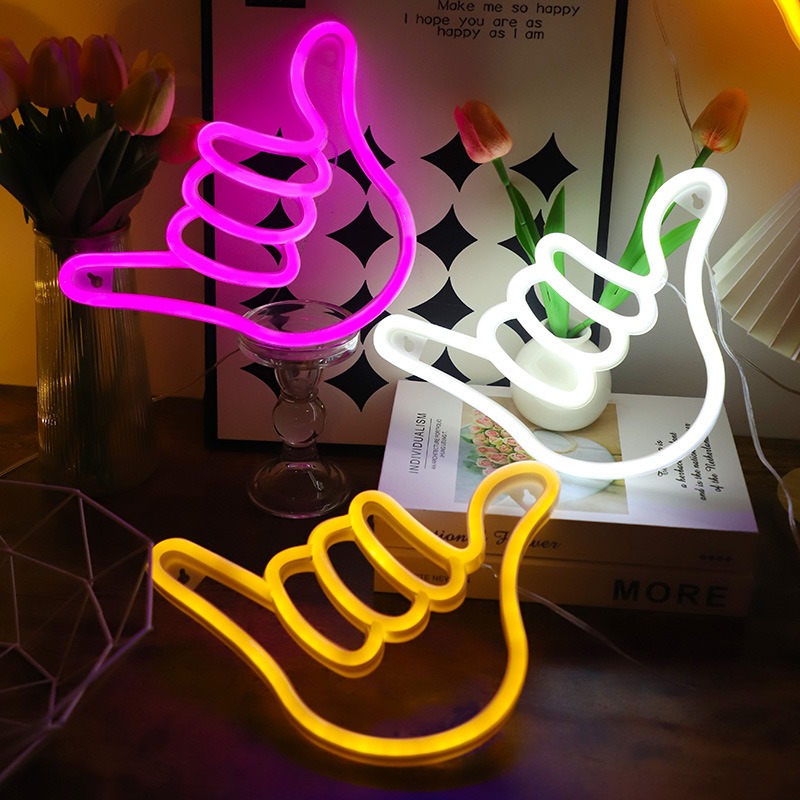LED Neon Sign Peace Hand Win V - đánh giá và giá Ok Lighting Decor