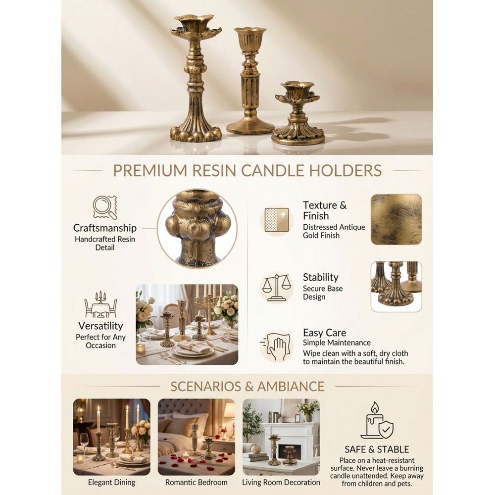 Set Vintage Distressed Candle  - đánh giá và giá Candle Holder Set