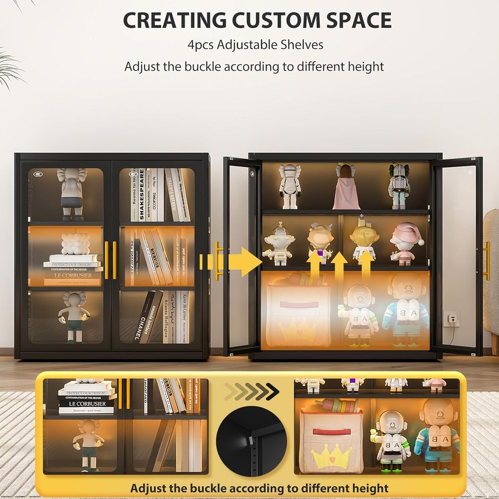 34 Tall Glass Door Display Cab - đánh giá và giá Lighting & Home Decor Studio
