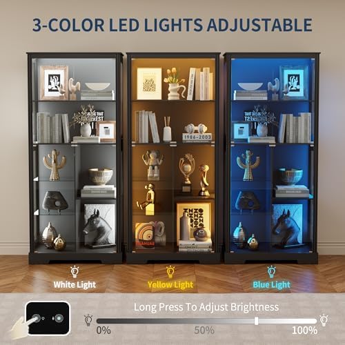 71'' Display Cabinet with 5-Ti - đánh giá và giá Lighting & Home Decor Studio