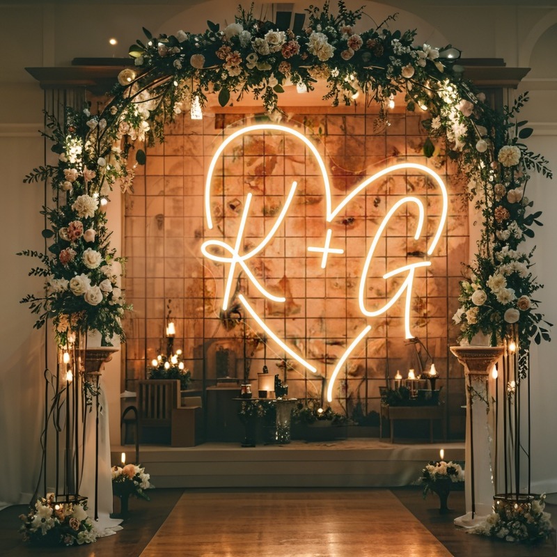 Custom Initials Heart LED Neon - đánh giá và giá Lighting Christmas Decor