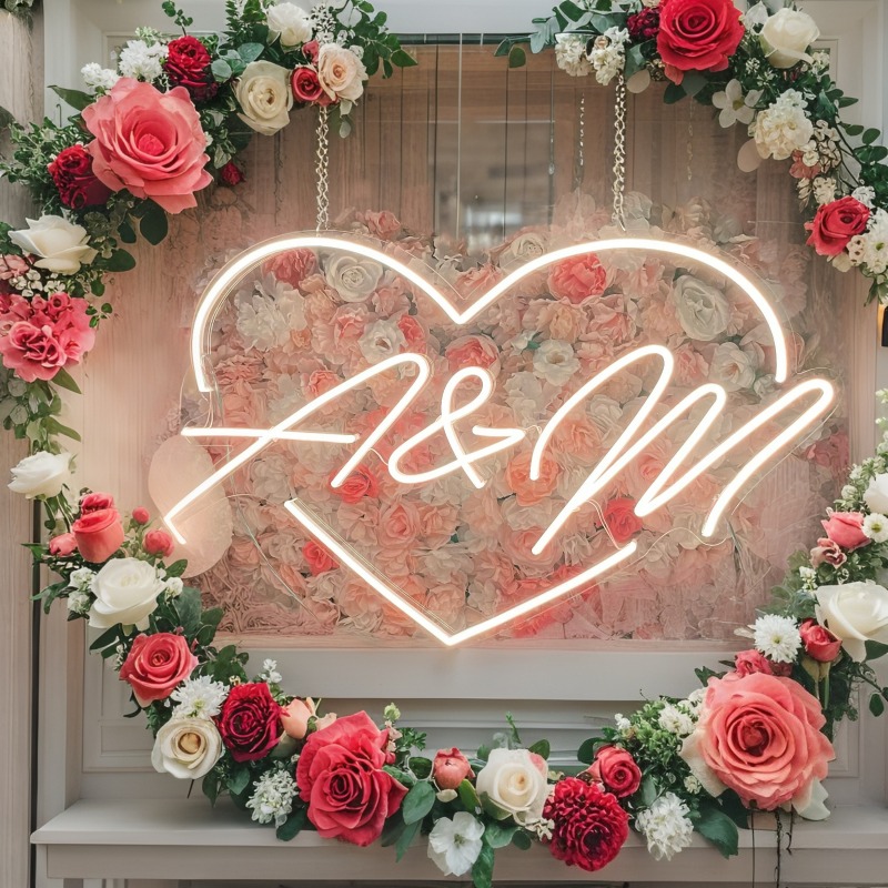 Custom Initials Heart LED Neon - đánh giá và giá Lighting Christmas Decor