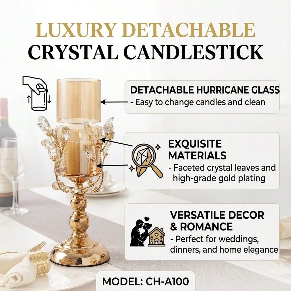 Gold Crystal Candle Holder Set - đánh giá và giá Candle Holder Set