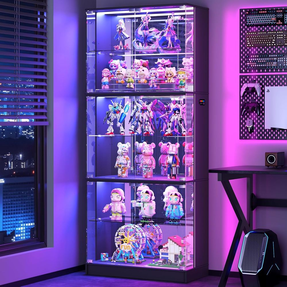 6-Tier 71 Tall Glass Curio Cab - đánh giá và giá Lighting & Home Decor Studio