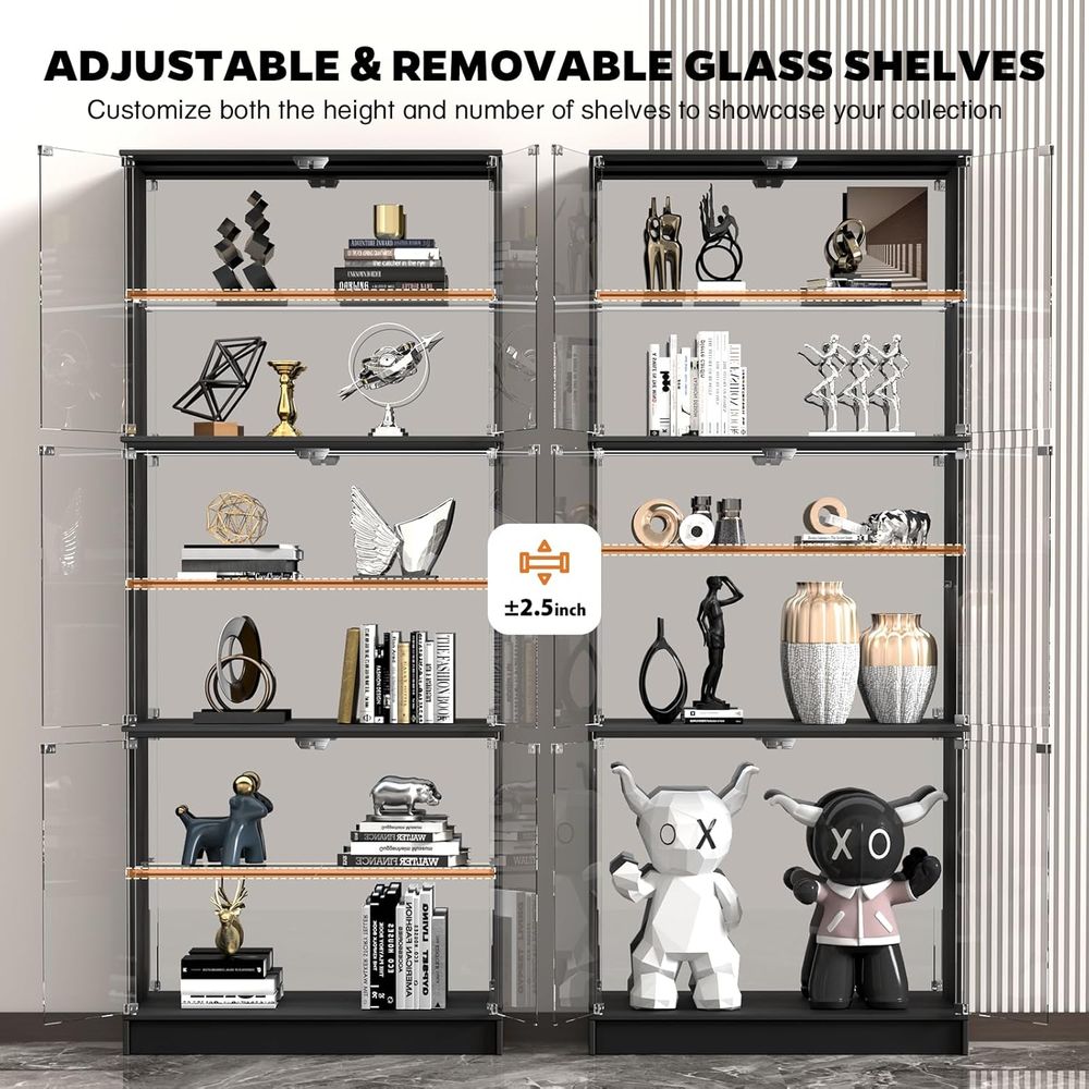 6-Tier 71 Tall Glass Curio Cab - đánh giá và giá Lighting & Home Decor Studio
