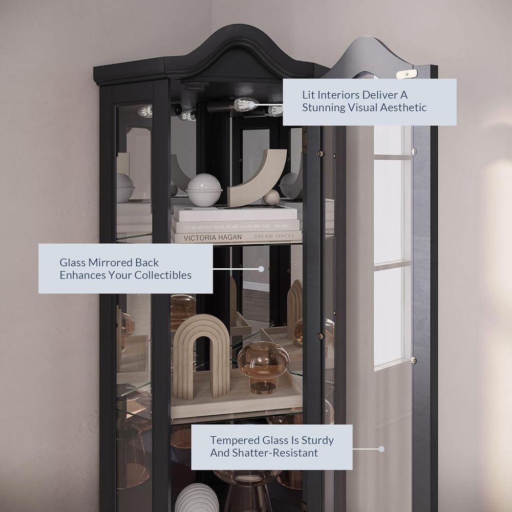 Lighted 3-Side Glass Display C - đánh giá và giá Lighting & Home Decor Studio