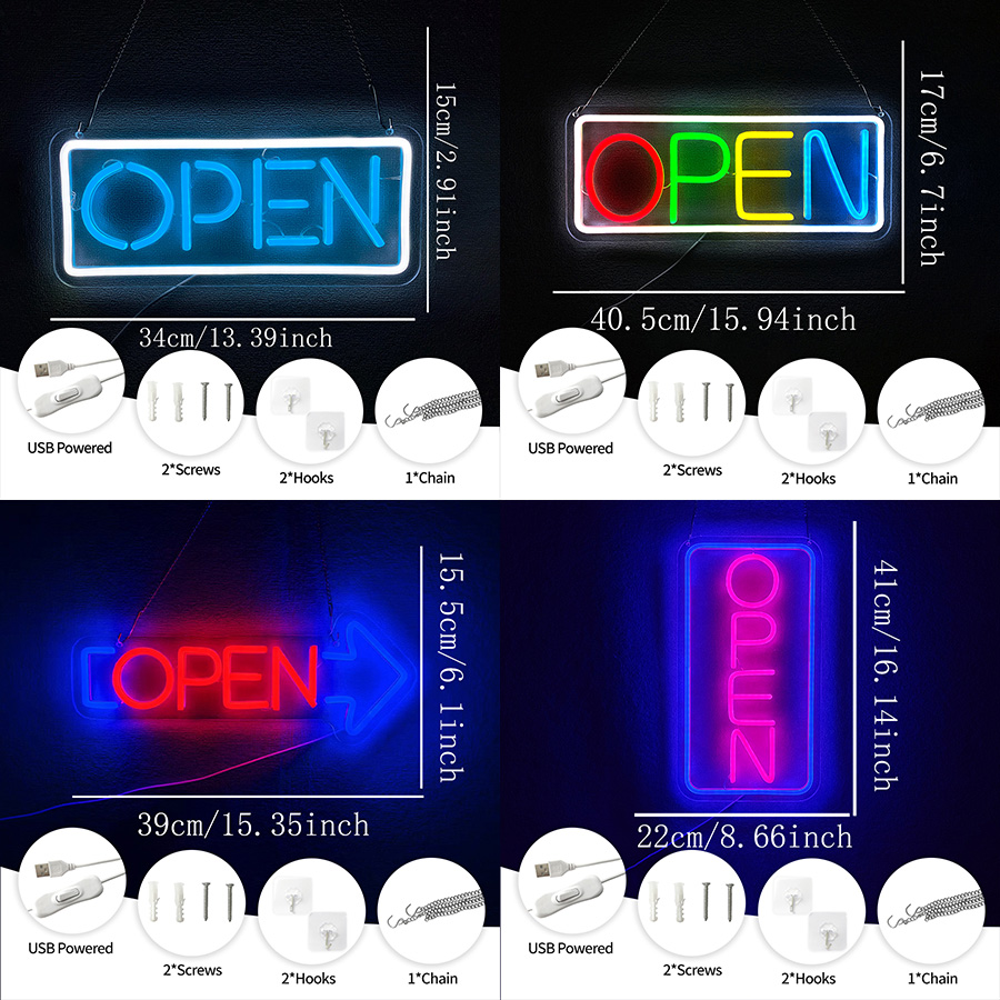 Open Series Neon Sign For Wall - đánh giá và giá Restaurant Lighting Decoration