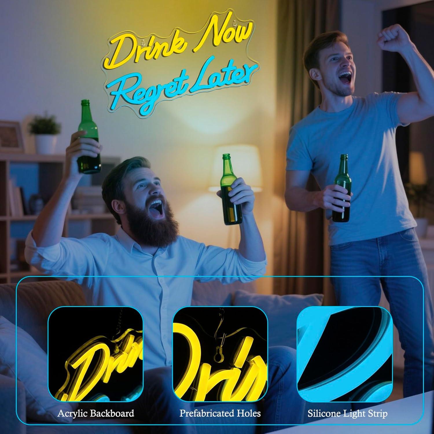 Beer Neon Sign Drink Now Regre - đánh giá và giá Restaurant Lighting Decoration