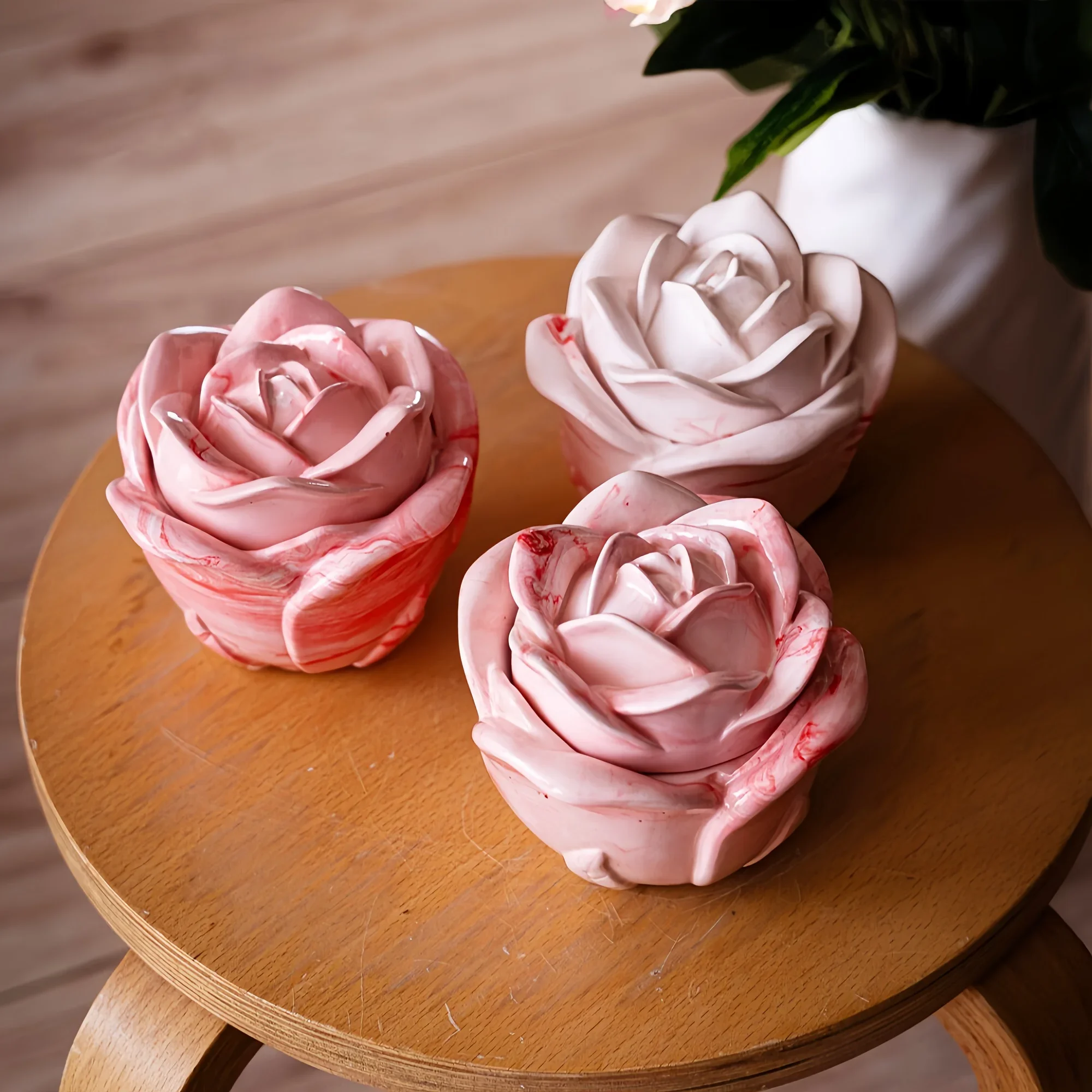 2-Piece Set Rose Shaped Silico - đánh giá và giá Candle Holder Set