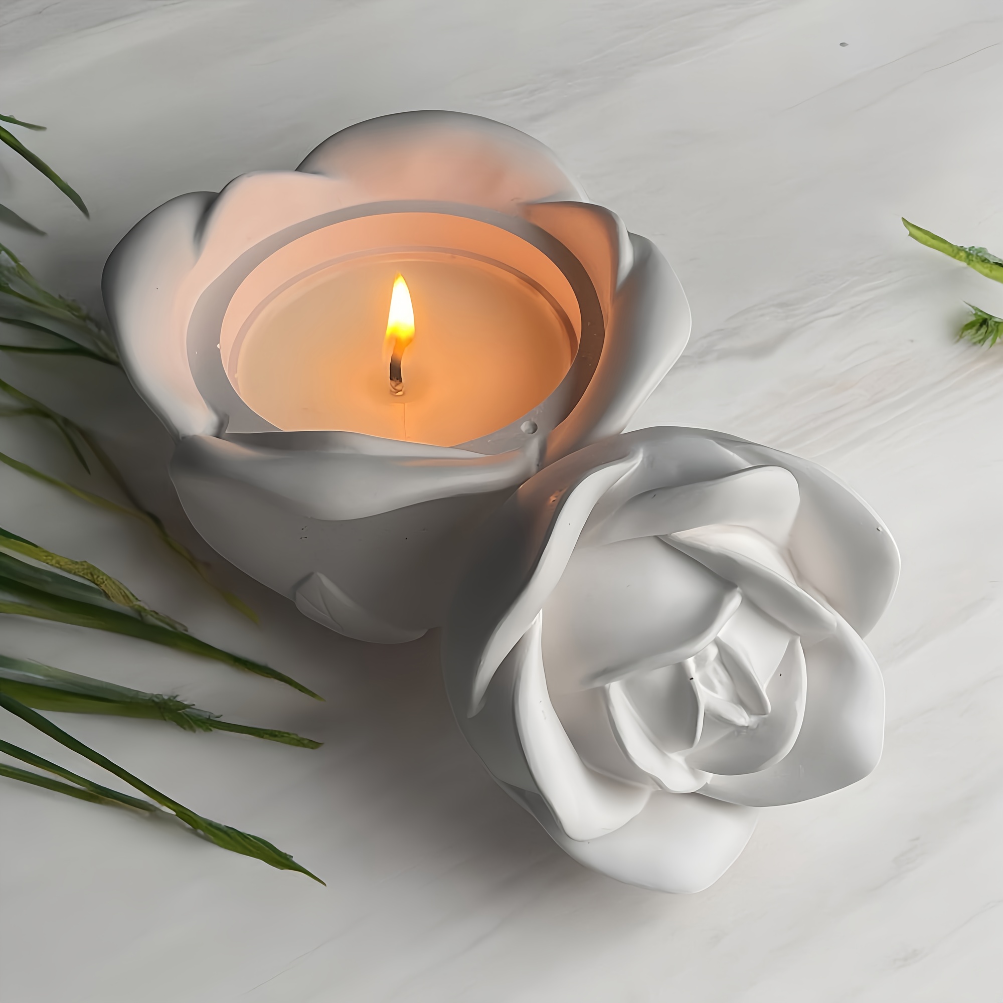 2-Piece Set Rose Shaped Silico - đánh giá và giá Candle Holder Set