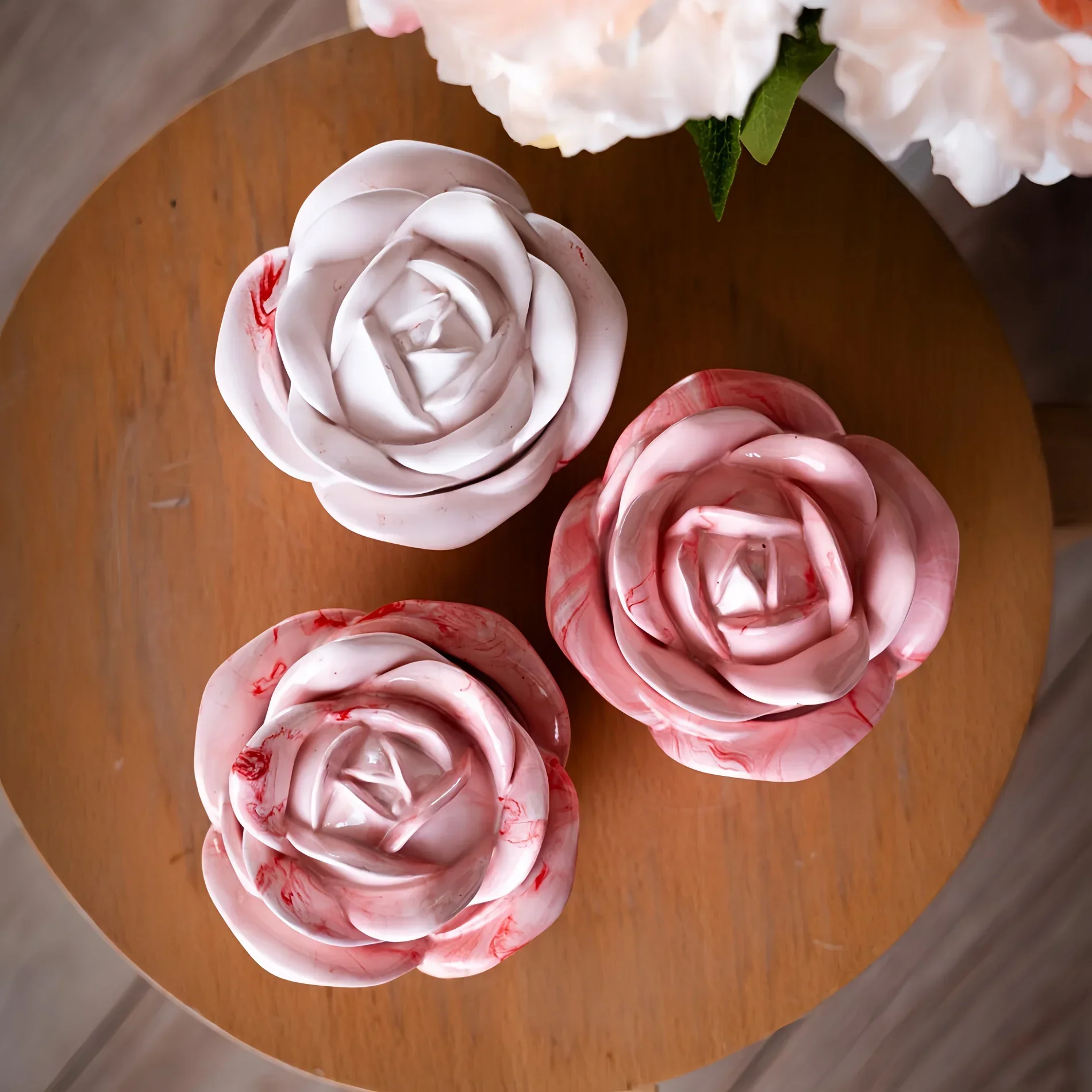 2-Piece Set Rose Shaped Silico - đánh giá và giá Candle Holder Set
