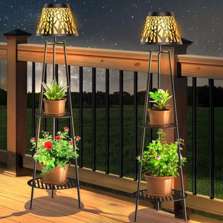 2 Pack Outdoor Solar Floor Lam - đánh giá và giá Lighting Decor Outdoor