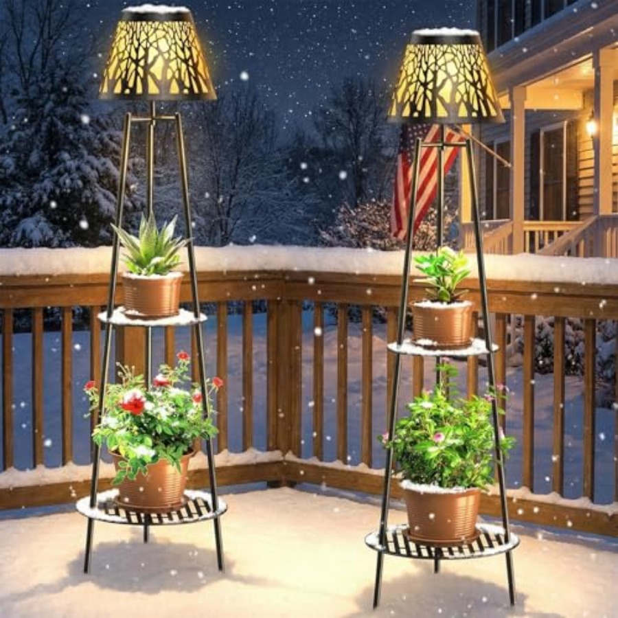 2 Pack Outdoor Solar Floor Lam - đánh giá và giá Lighting Decor Outdoor