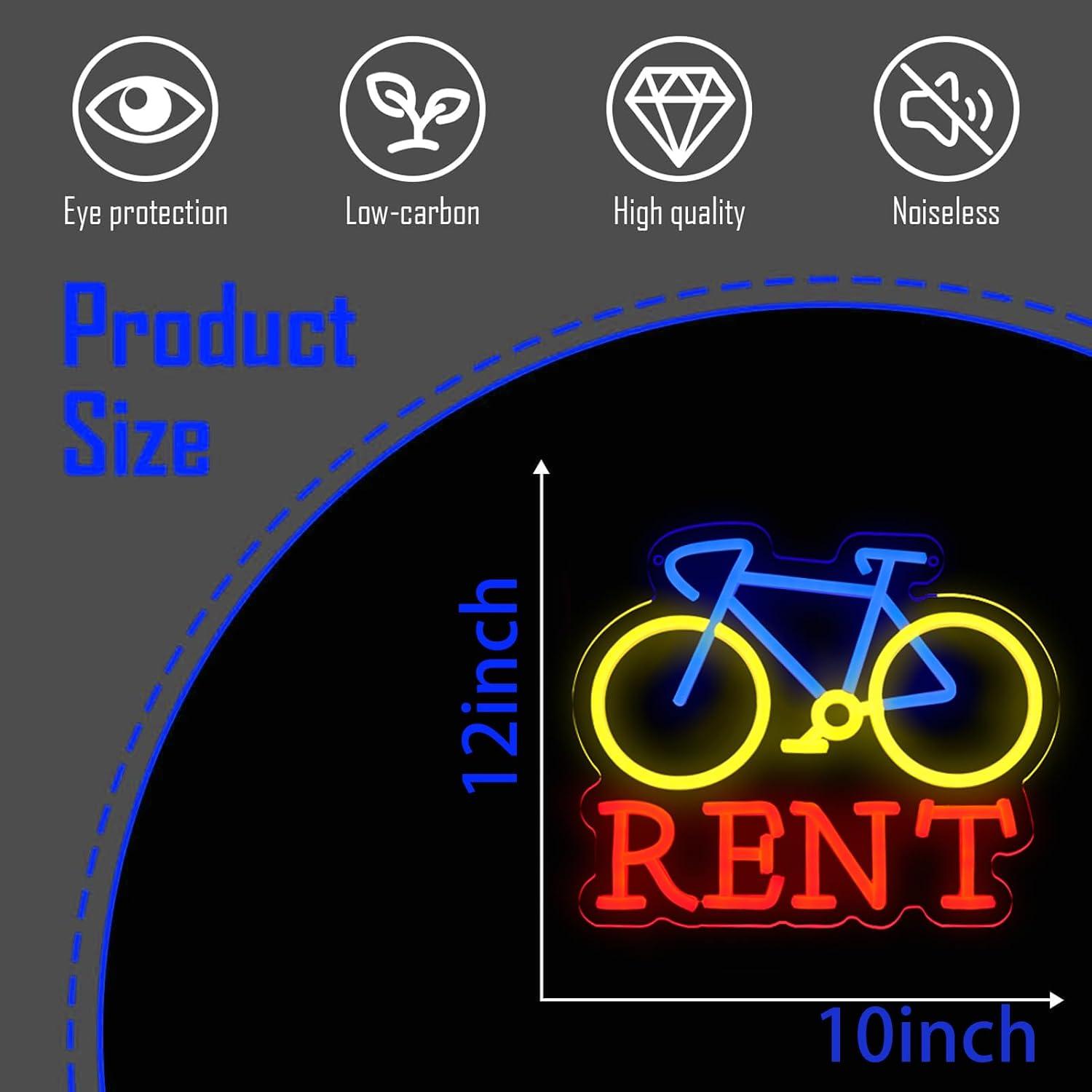 Bicycle Rent Neon Sign USB Dim - đánh giá và giá Lighting Decor Rentals