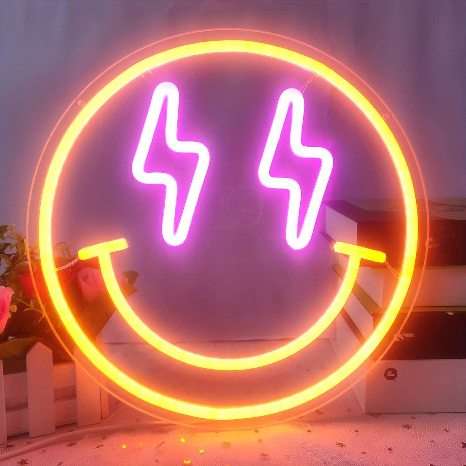 Smile Face LED Neon Sign Light - đánh giá và giá Bedroom Lighting Decor Ideas