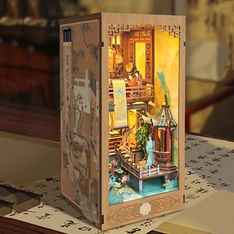 OUZEY Wooden Book Nook Shelf I - đánh giá và giá Lighting Decor For House