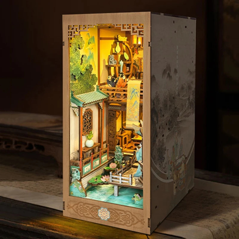 OUZEY Wooden Book Nook Shelf I - đánh giá và giá Lighting Decor For House