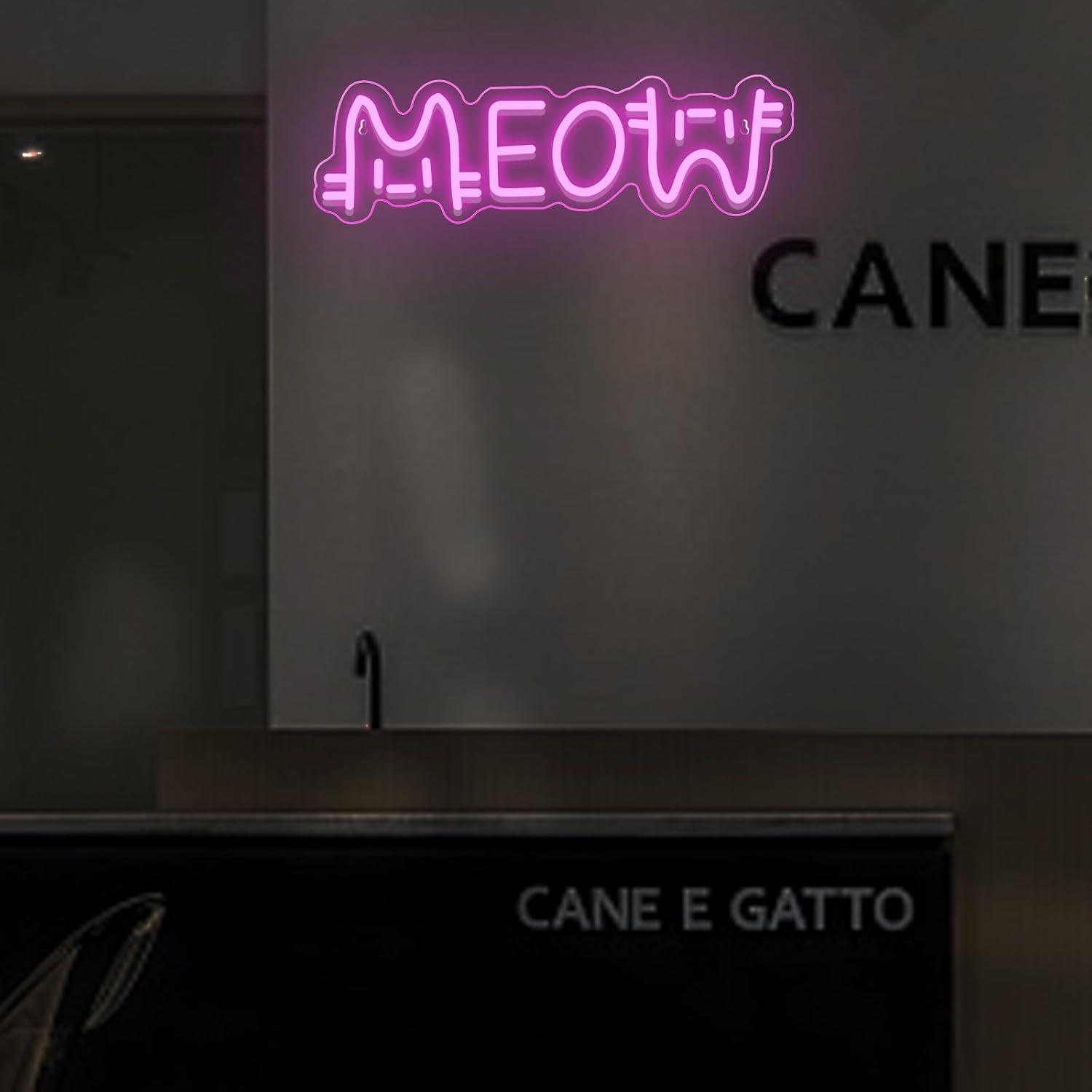 Meow Neon Sign Cat USB Powered - đánh giá và giá Lighting Decor For House