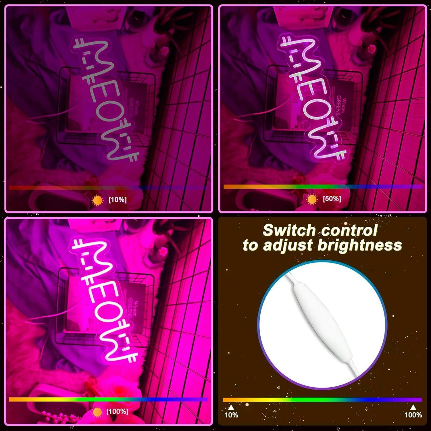 Meow Neon Sign Cat USB Powered - đánh giá và giá Lighting Decor For House