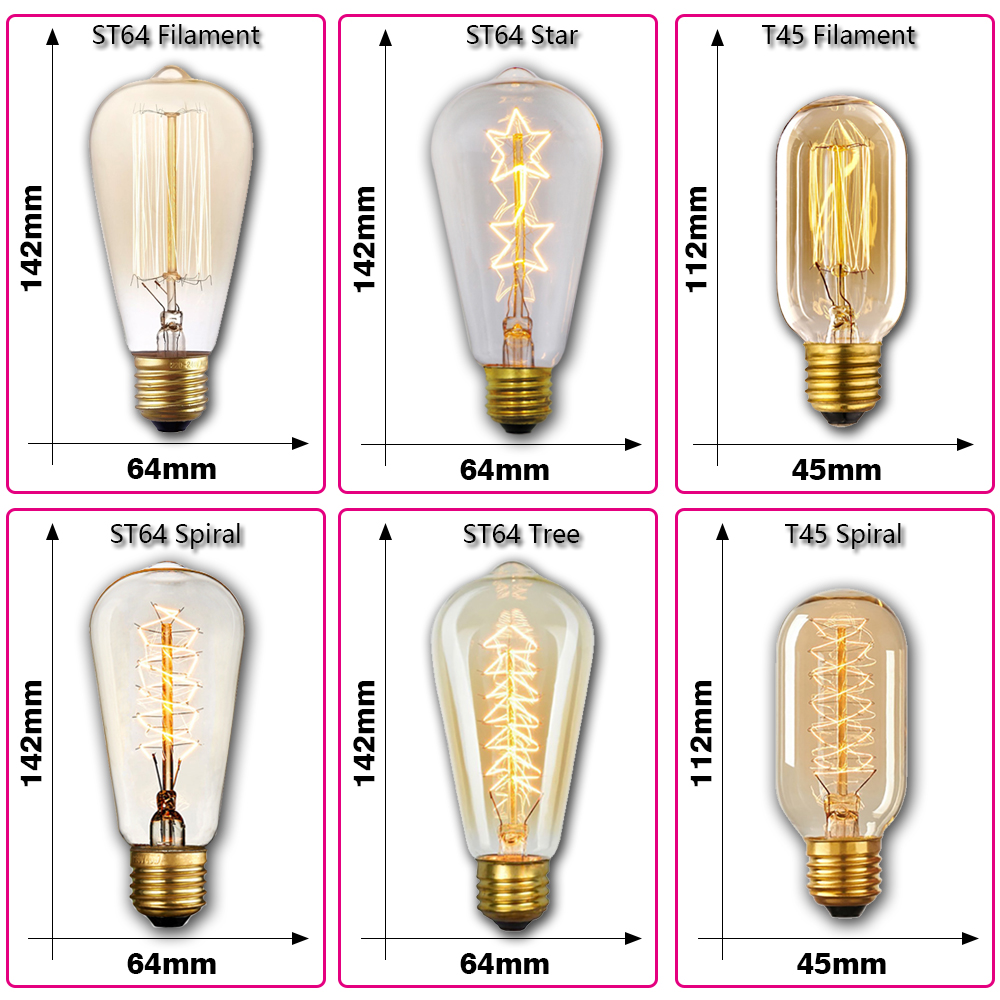 Retro Edison Light Bulb E27 40 - đánh giá và giá Lighting Decor Ideas