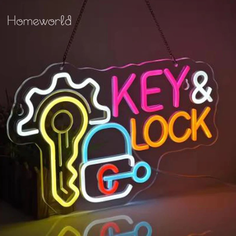 Key Lock Neon Sign Hanging Neo - đánh giá và giá Lighting Decor Rentals