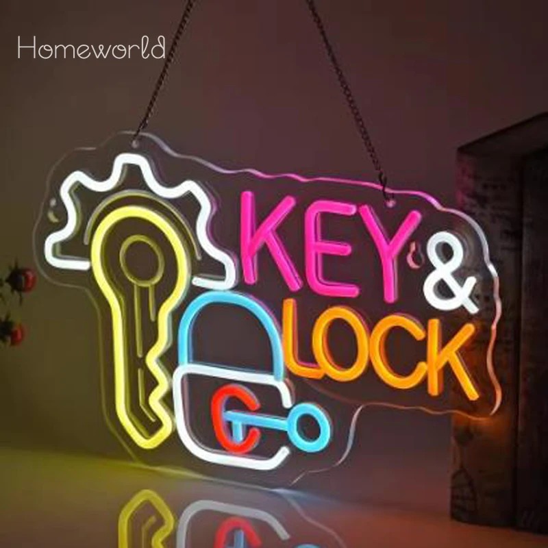 Key Lock Neon Sign Hanging Neo - đánh giá và giá Lighting Decor Rentals
