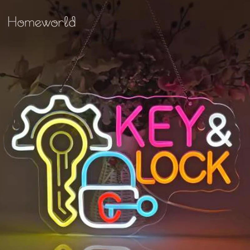 Key Lock Neon Sign Hanging Neo - đánh giá và giá Lighting Decor Rentals