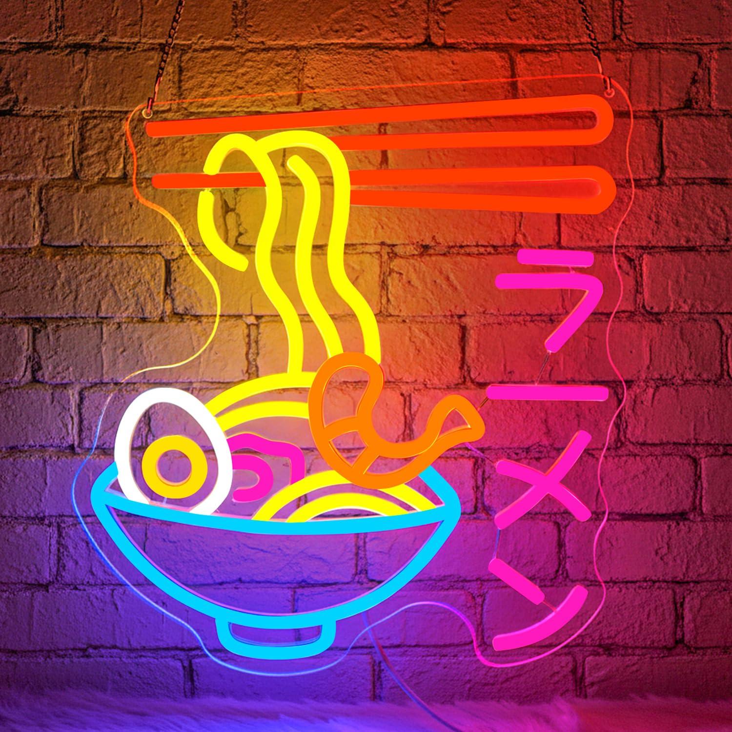 Ramen Neon Sign Japanese Noodl - đánh giá và giá Restaurant Lighting Decoration