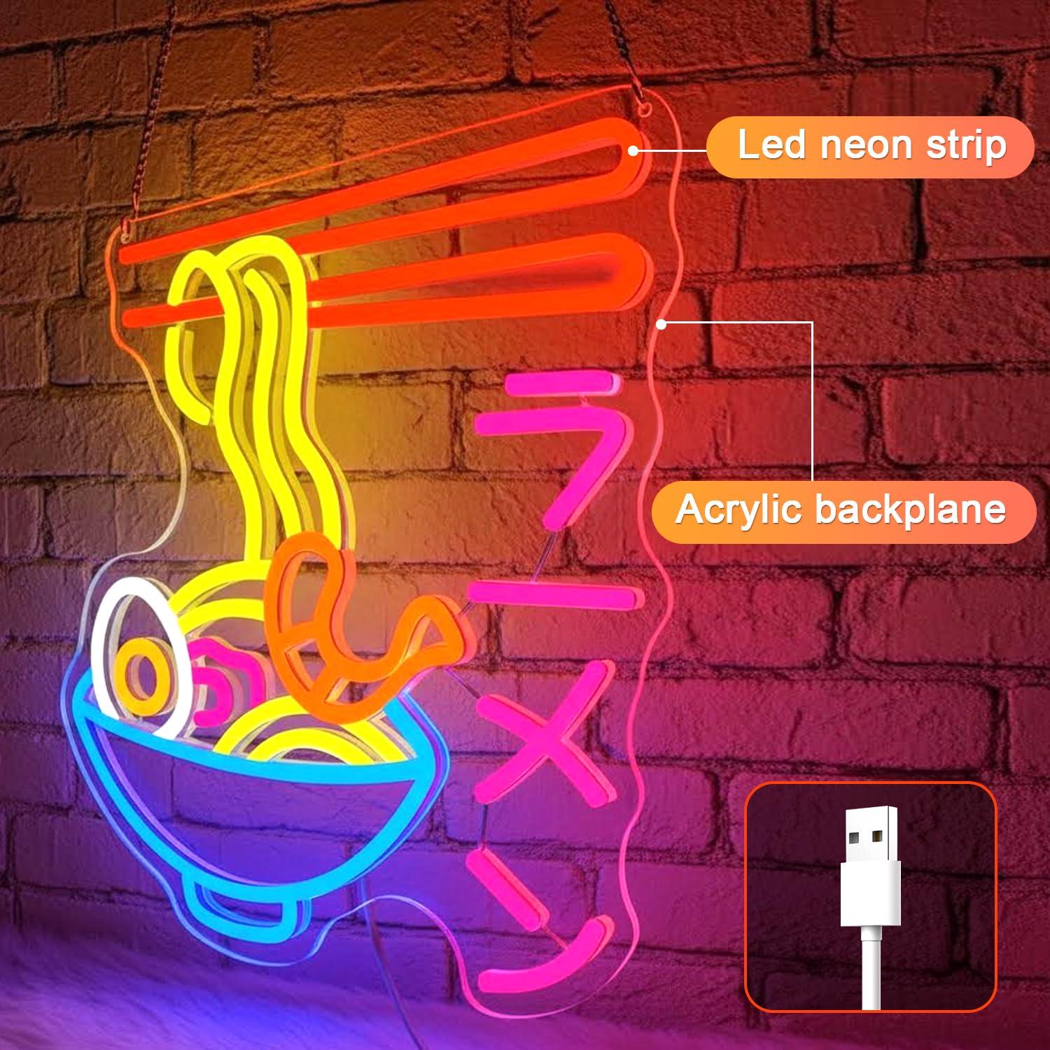 Ramen Neon Sign Japanese Noodl - đánh giá và giá Restaurant Lighting Decoration