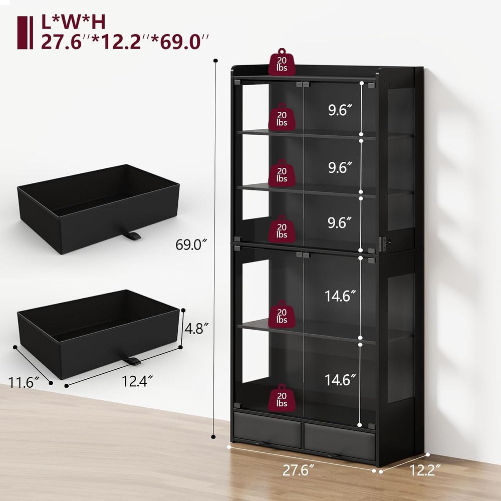 69 Tall Black LED Lighted 5-Ti - đánh giá và giá Lighting & Home Decor Studio
