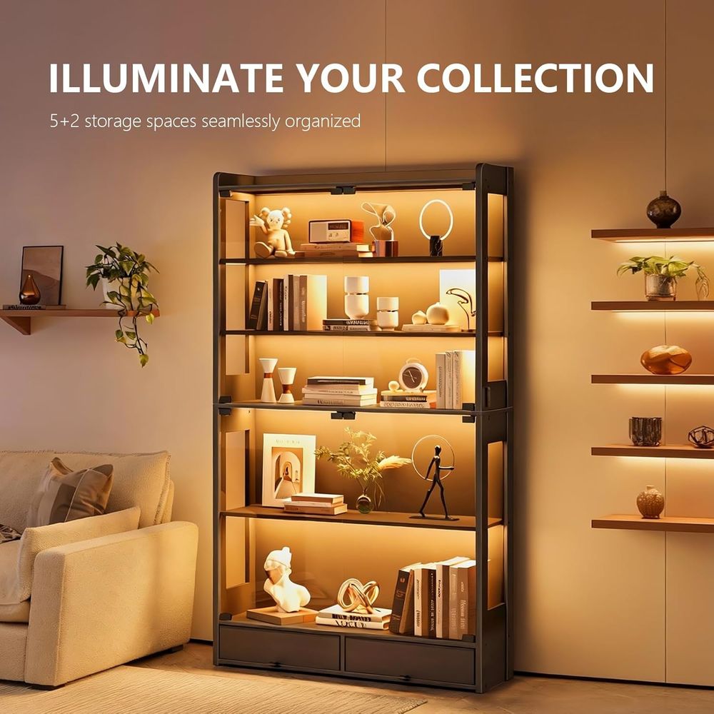 69 Tall Black LED Lighted 5-Ti - đánh giá và giá Lighting & Home Decor Studio